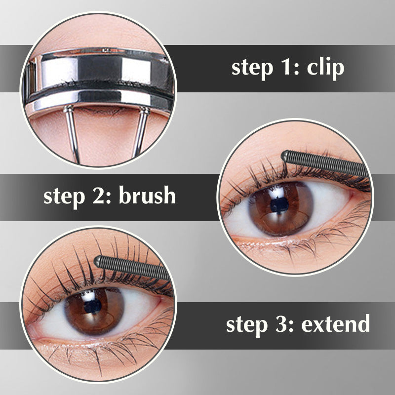 ✨3D Mascara mit Metallbürste für schwungvolle Wimpern - Wasserfest & langanhaltend