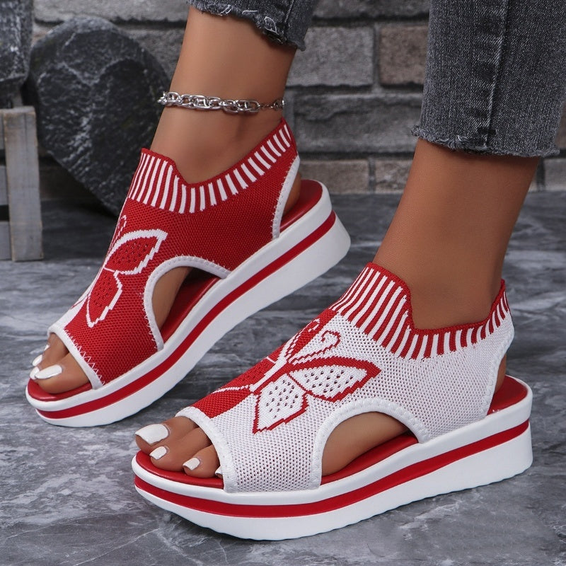 👡 Damen Casual Peep-Toe Platform Sandalen – bequemer Plateauabsatz, luftiges Design & perfekt für Strand, Urlaub & Alltag