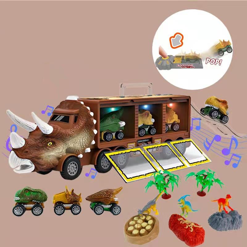 🦖🔊 Dino-Transporter – interaktiv, mit Licht & Sound – fördert Kreativität & Motorik! 💪