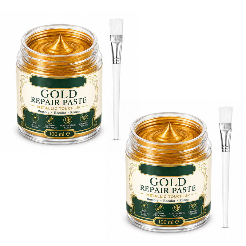 đĽ 50% sparen! Kratzer & mattes Gold? â Gold-Metallic-Reparaturpaste mit Pinsel â einfach auftragen, auffrischen & wie neu aussehen lassen â ohne Profi-Werkzeug â¨đď¸