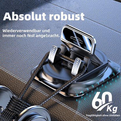 🔄🚗 Handyhalterung fürs Auto | 360° verstellbar · Einhandverriegelung in 0,1 Sekunden · Rutschfest und beschädigt das Armaturenbrett nicht · Wasserfest und schmutzabweisend