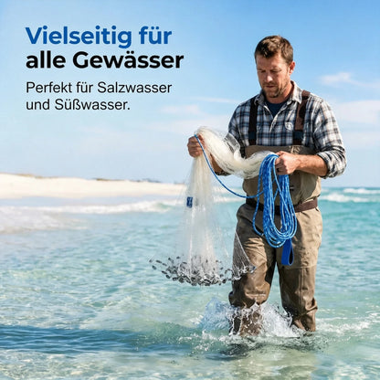🎉🚨Zeitlich begrenzt – 50% RABATT!🌊🐟Wurfnetz zum Angeln – Robust & schnell sinkend – Perfekt für Meer, See oder Fluss – vielseitig einsetzbar zum Fang von Köderfischen oder Garnelen