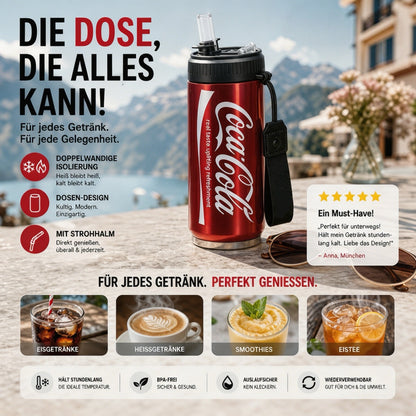 🥤Doppelwandiger, isolierter Becher aus Edelstahl in Form einer Cola-Dose