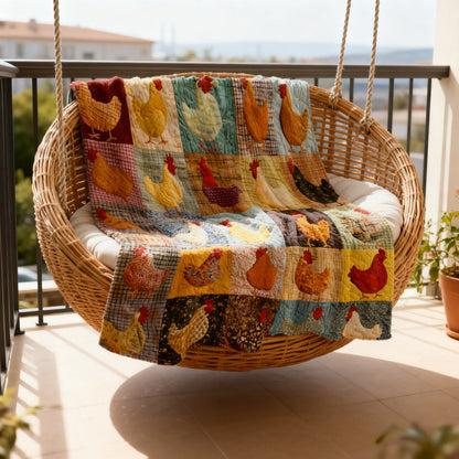 🐔 50% RABATT! 🛋️ Vintage Flanelldecke mit Hühnermuster – Weich, kuschelig & charmant – Ideal für Sofa, Bett & gemütliche Stunden ✨