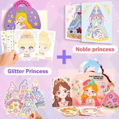 👑 50% RABATT SONDERANGEBOT! ✨ 3-in-1 Prinzessin Ankleid- & Schminkset - Enthält Kronen, Zauberstäbe & Schminke für Kreative Rollenspiele 🧚‍♀️✨