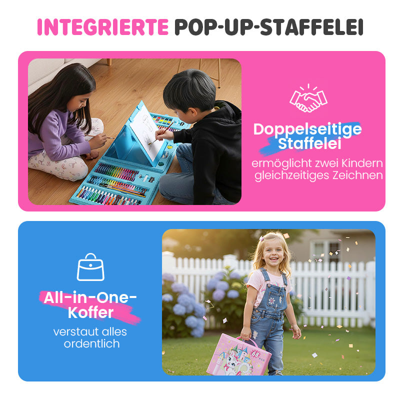 🎨 50% RABATT JETZT! ✨ Deluxe 6-in-1 Kreativ-Kunstset - Enthält Malwerkzeuge & 12 Farben für die Entwicklung kindlicher Fantasie 🧑‍🎨🌟