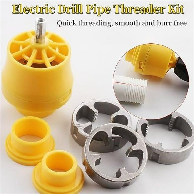 🎉Neujahrsangebot – 49 % Rabatt🌲Elektrisches Bohrmaschinen-kompatibles PVC-Rohrgewindeschneidset mit verschiedenen Schneideisengrößen