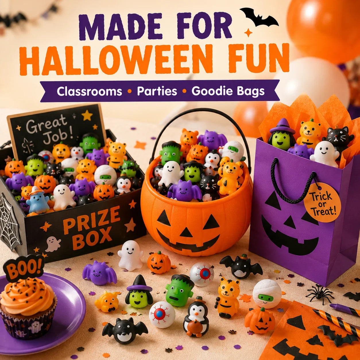 🎃 JETZT 50 % RABATT! 🧸 Weicher Druckkomfort – Squishy-Spielzeuge im Halloween-Design – perfekt für Party-Tüten, das Klassenzimmer und „Süßes oder Saures“ 👻