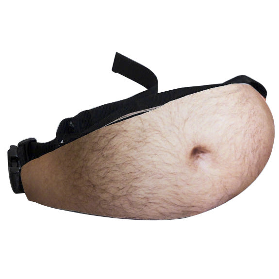 🥳Dadbag | Realistischer Fake-Bierbauch | Lustige Bauchtasche für Männer | Witziges Geschenk mit Bauchnabel und behaarter Brust | Verstellbarer schwarzer Riemen