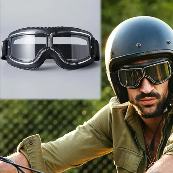 🥽 JETZT 50% RABATT! 🏍️ Vintage Helmbrillen Motorradbrillen – UV-Schutz, antibeschlagend und verstellbarer Riemen 🛡️