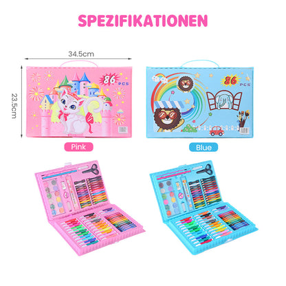 🎨 50% RABATT JETZT! ✨ Deluxe 6-in-1 Kreativ-Kunstset - Enthält Malwerkzeuge & 12 Farben für die Entwicklung kindlicher Fantasie 🧑‍🎨🌟