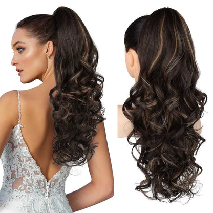 💜Zeitlich begrenzte Aktion 50 % Rabatt💜Clip-on-Haarverlängerung für welligen Pferdeschwanz