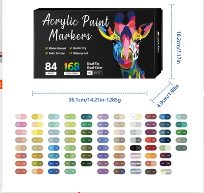 🎨 50% RABATT! 🖌️ Acrylstift-Marker – Zwei Spitzen & farbenfroh ✨