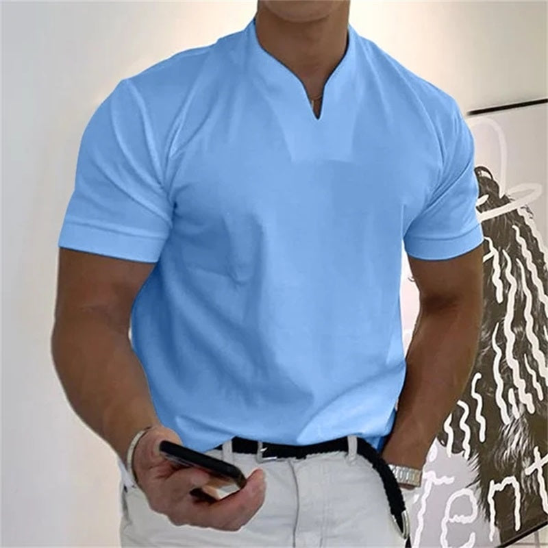 📢📢50 % RABATT! ⏰ Sportliches Herren V-Shirt aus Baumwolle – Ideal für Training & Freizeit
