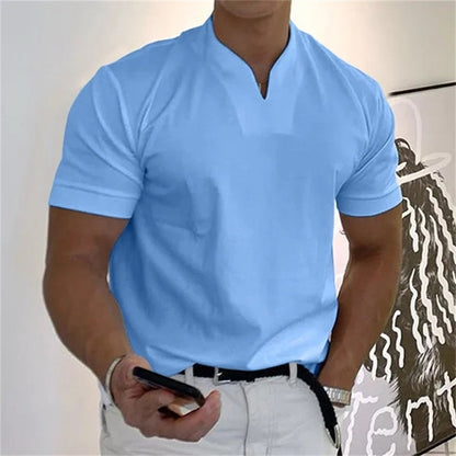 📢📢50 % RABATT! ⏰ Sportliches Herren V-Shirt aus Baumwolle – Ideal für Training & Freizeit