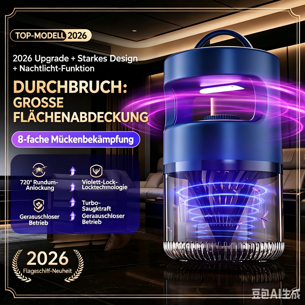 🦟 50% RABATT! 💐 LED-Insektenvernichter für Innen – Leise & sicher fürs Schlafzimmer – Chemiefrei, effektiv & mit Nachtlicht-Modus – ideal für ruhige Nächte und kinderfreundliche Umgebungen 🛏️