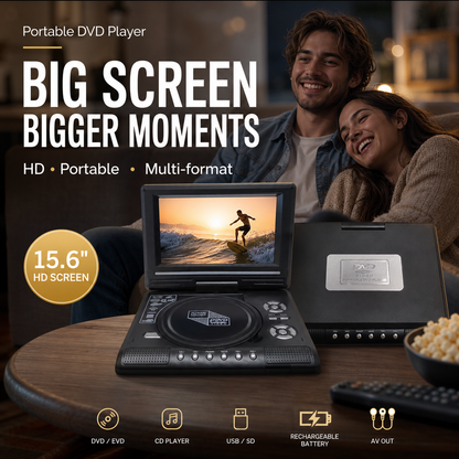 📺 7,8" HD Tragbarer DVD/EVD-Player – Großer Bildschirm, wiederaufladbar & kompatibel mit DVD/CD/USB/SD – Ideal für Zuhause & unterwegs 🔥 50 % Rabatt