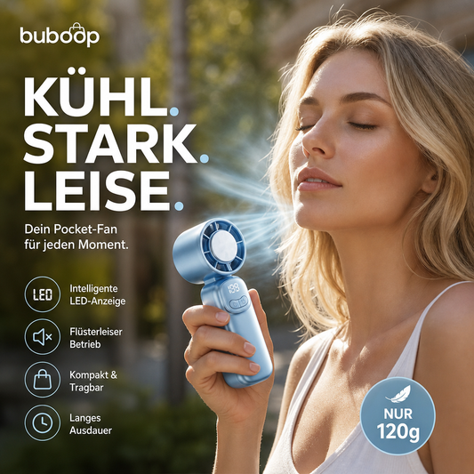 🌬️✨ 50 % Rabatt! Der tragbare Mini-Handventilator von BUBOOP mit präziser Geschwindigkeitsregelung, LED-Anzeige, im Taschenformat und extrem langer Akkulaufzeit – ideal für Reisen, den Sommer, Konzerte und den Weg zur Arbeit