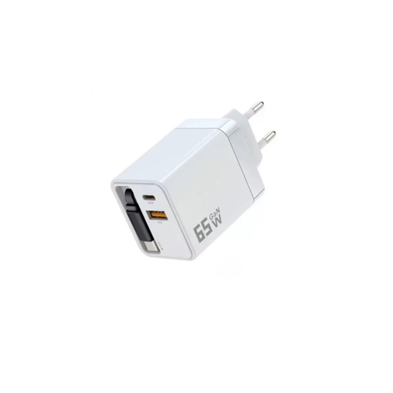 3-in-1-GaN-Ladegerät, 80 W MAX skalierbares Schnelllademodul mit Typ-C-Kabel und 2 USB-Anschlüssen