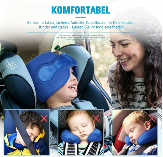 🚗😴 Kopfstütze für Autofahrten – verstellbar, weich, Anti-Droop – für erholsamen Schlaf bei jeder Fahrt! ✨
