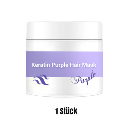 🔥Kaufe 5, erhalte 5 gratis🔥Lila Keratin Haarmaske – Schützt die Farbe & Neutralisiert Brass- und Gelbtöne für blondes, silbernes und graues, gesträhntes Haar