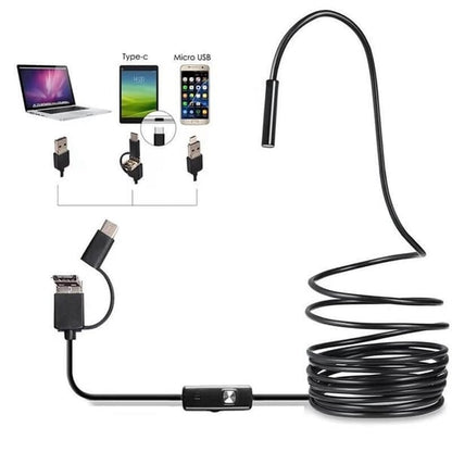 ⏳Zeitlich begrenztes Sonderangebot⏰3-IN-1 ENDOSCOPE - 2.0MP HD with 6 LED Lights, IP67 Waterproof, Compatible with Smartphones for Home Inspection and DIY Projects 📱🛠️