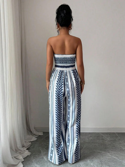 👗 60% RABATT! ✨ Damen Jumpsuit schulterfrei floral im Boho-Stil – Eleganter Sommer-Overall mit Bardot-Ausschnitt – Fließend, leicht & perfekt für Festivals, Strand oder romantische Sommerabende 🌸