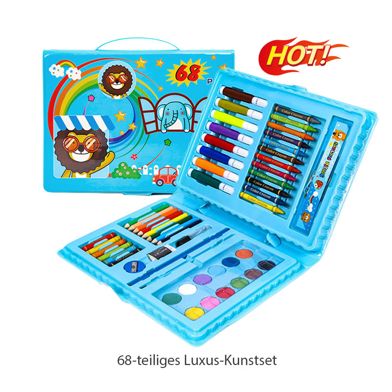 🎨 50% RABATT JETZT! ✨ Deluxe 6-in-1 Kreativ-Kunstset - Enthält Malwerkzeuge & 12 Farben für die Entwicklung kindlicher Fantasie 🧑‍🎨🌟