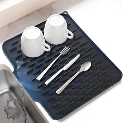 🍽️ JETZT 50 % RABATT! ✨ Spritzwassergeschützte Silikon-Arbeitsplatte – hitzebeständig (-40 °C bis 250 °C) mit Abtropffläche für bequemes Abwaschen und Trocknen 💧🧽