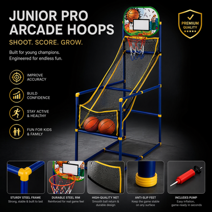 🏀⛹️ Indoor-Basketball-Arcade-Spiel mit 4 Bällen – kinderfreundliches Korbspiel für Zuhause 🎯🏀 perfekt für Spielzimmer & Party, fördert Motorik, unzerbrechlicher Rahmen, sofort spielbereit!