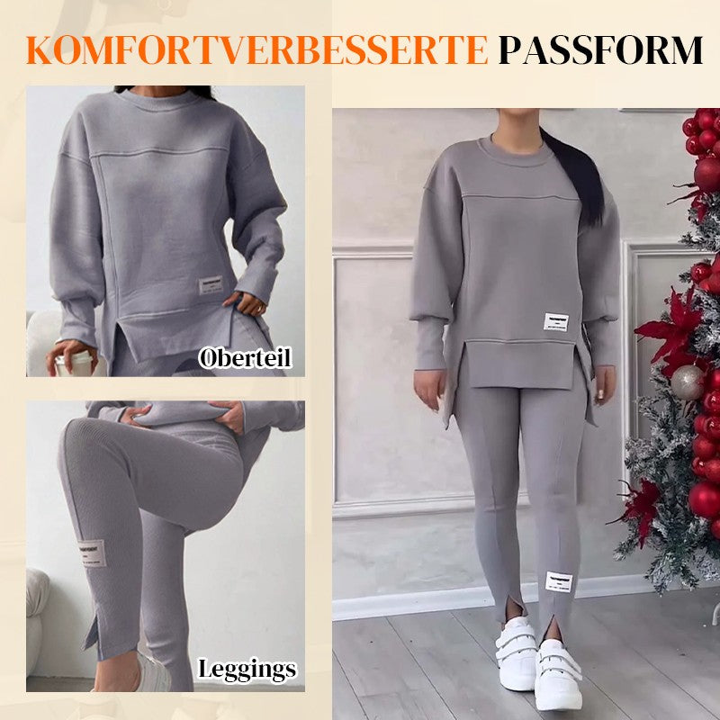 🔥Versandkostenfrei🧘‍♀️ Lässiges Sweatshirt-Leggings-Set – Ultraweiches Jersey, Moderne Passform & Perfekt für Alltag, Sport oder Entspannung 🏃‍♀️📦