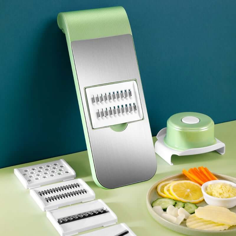 🔥 KAUFE 2, ERHALTE 1 GRATIS! 🥕 Multifunktionaler Gemüseschneider – 6-in-1, Sicherheitsmesser & Rutschfeste Basis für Schnelles Schneiden 🍓✨📦