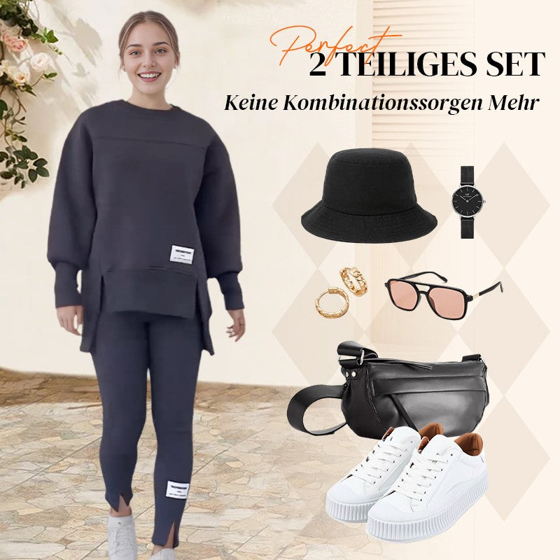 🔥Versandkostenfrei🧘‍♀️ Lässiges Sweatshirt-Leggings-Set – Ultraweiches Jersey, Moderne Passform & Perfekt für Alltag, Sport oder Entspannung 🏃‍♀️📦