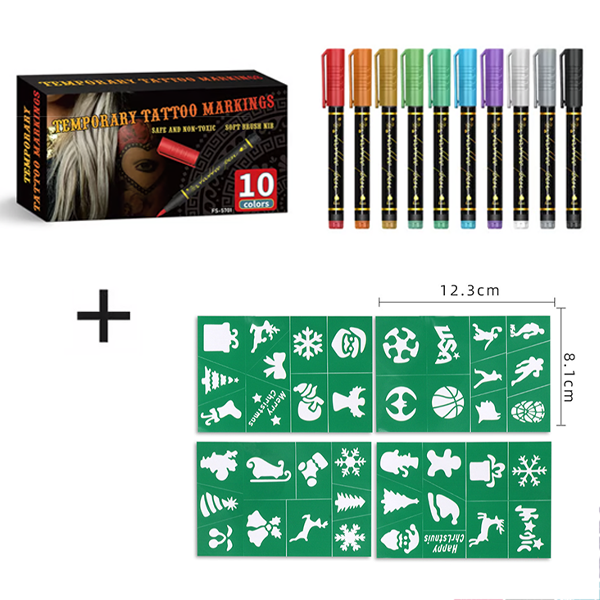 🎨Jetzt 50 % Rabatt! Temporäre Tattoo-Stifte für die Haut – Langanhaltende, wasserfeste Körperkunst-Tattoo-Stifte, DIY-Set für temporäre Tattoos für Partys, Festivals, Halloween & Cosplay
