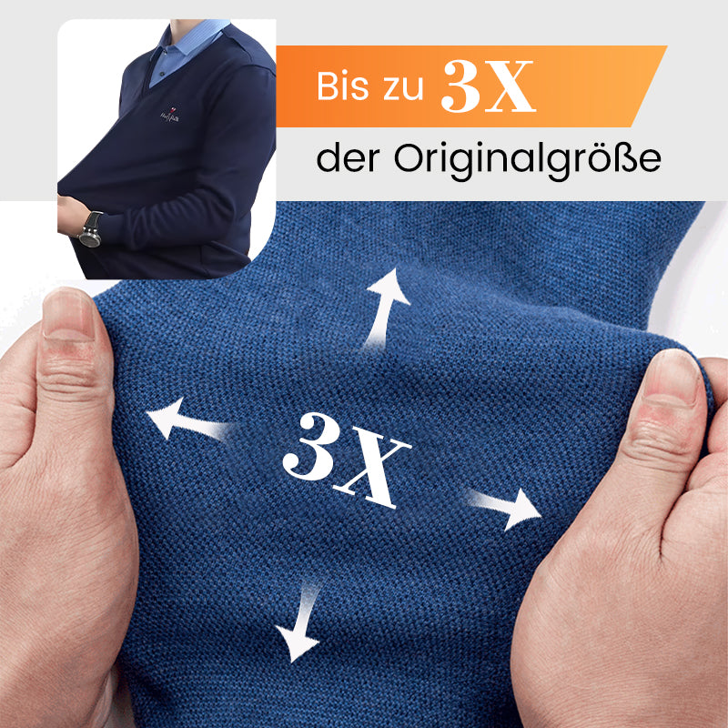 🎁✨Herren Fleece-Pullover mit Hemdkragen und Wärmeisolierung in Layering-Optik