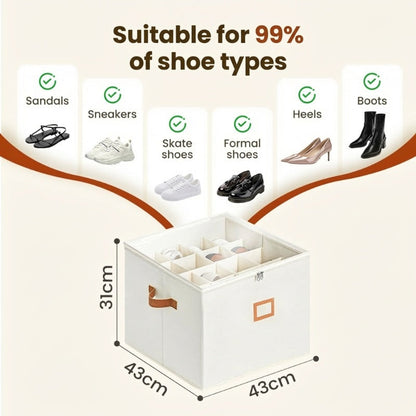 ⏰🔥 50 % RABATT FÜR BEGRENZTE ZEIT! 👟 Schuh-Aufbewahrungsbox aus Stoff: zusammenklappbar, geräumig, staubdicht und atmungsaktiv – ideal für Kleiderschränke und Schlafzimmer 🧺✨