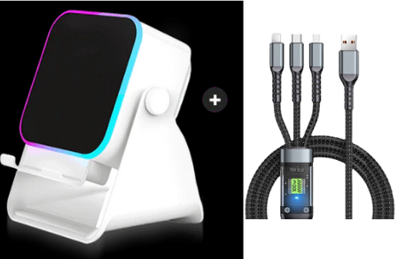 🔥Begrenzten 50%-Rabatts!🔥 5-in-1 Kabelloser Bluetooth-Lautsprecher mit Induktionsfunktion und verstellbarer Handyhalterung