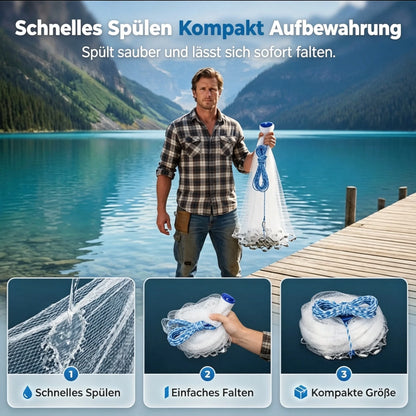 🎉🚨Zeitlich begrenzt – 50% RABATT!🌊🐟Wurfnetz zum Angeln – Robust & schnell sinkend – Perfekt für Meer, See oder Fluss – vielseitig einsetzbar zum Fang von Köderfischen oder Garnelen