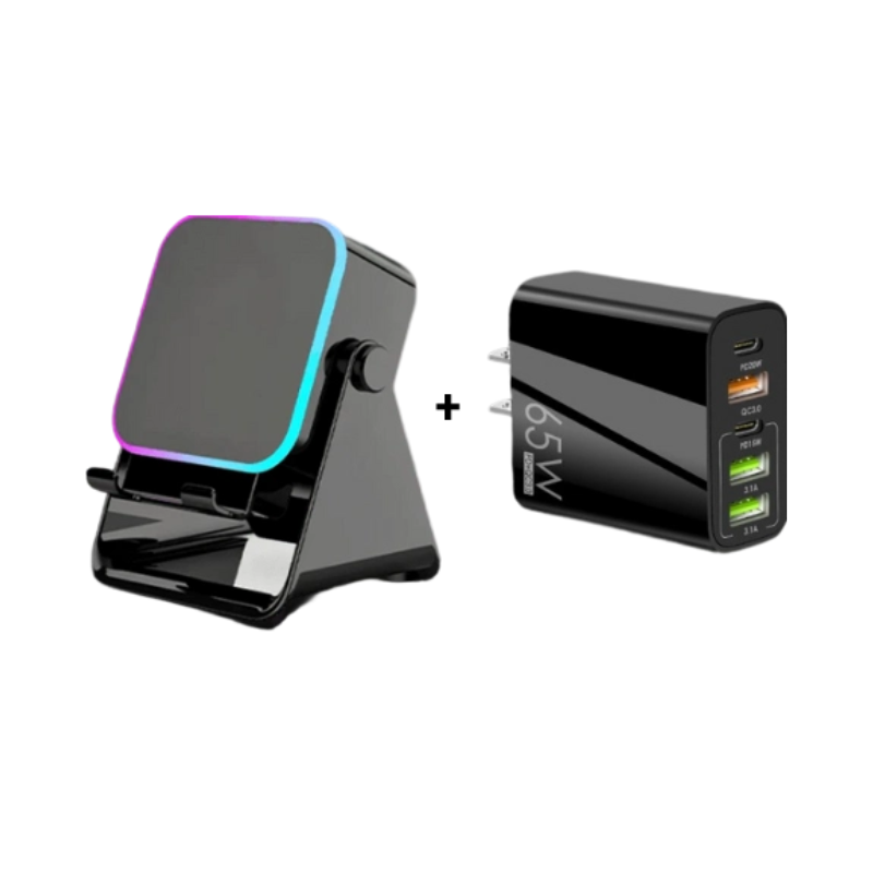 🔥Begrenzten 50%-Rabatts!🔥 5-in-1 Kabelloser Bluetooth-Lautsprecher mit Induktionsfunktion und verstellbarer Handyhalterung