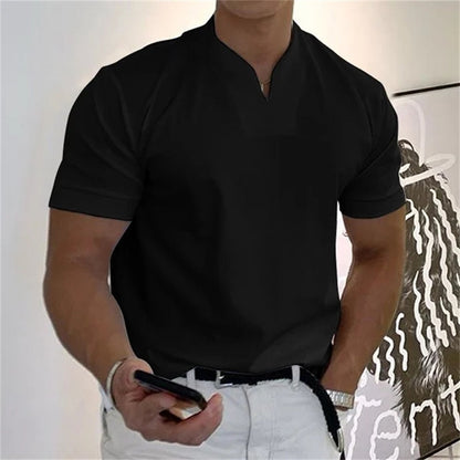 📢📢50 % RABATT! ⏰ Sportliches Herren V-Shirt aus Baumwolle – Ideal für Training & Freizeit