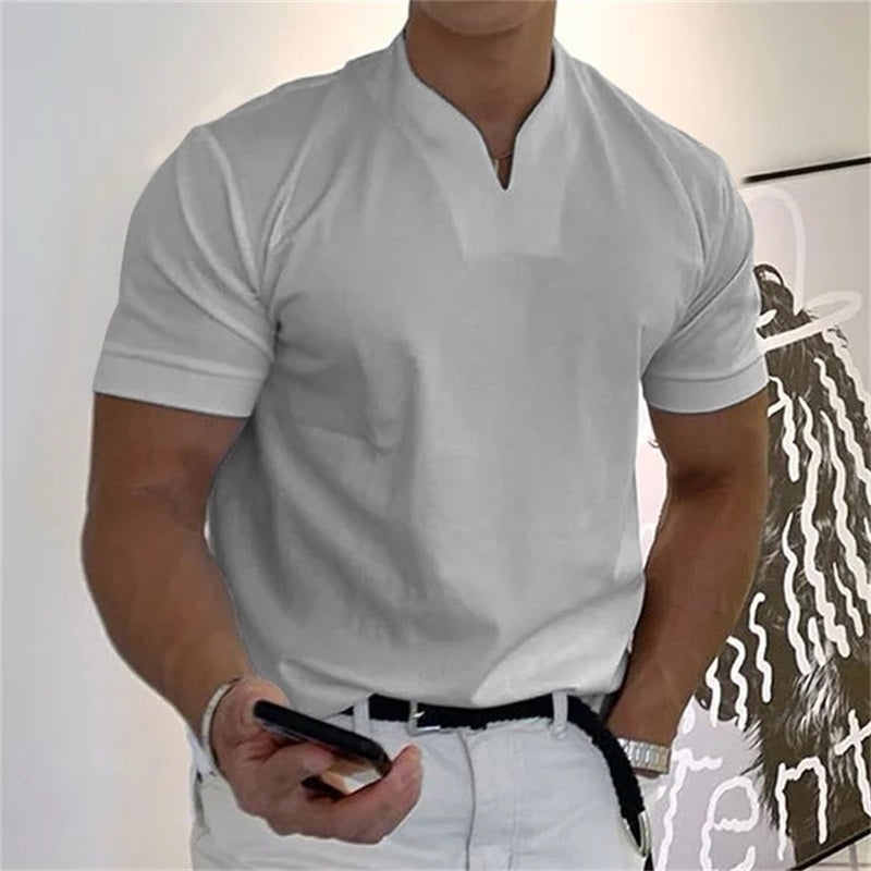 📢📢50 % RABATT! ⏰ Sportliches Herren V-Shirt aus Baumwolle – Ideal für Training & Freizeit