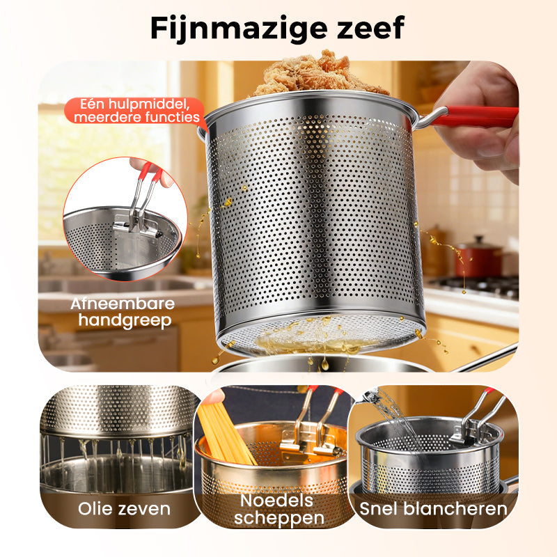 🍳 50% RABATT! 🍟 Multifunktionale Fritteuse aus Edelstahl 304 – Robust, hitzebeständig & vielseitig – Ideal für knuspriges Frittieren zu Hause ✨