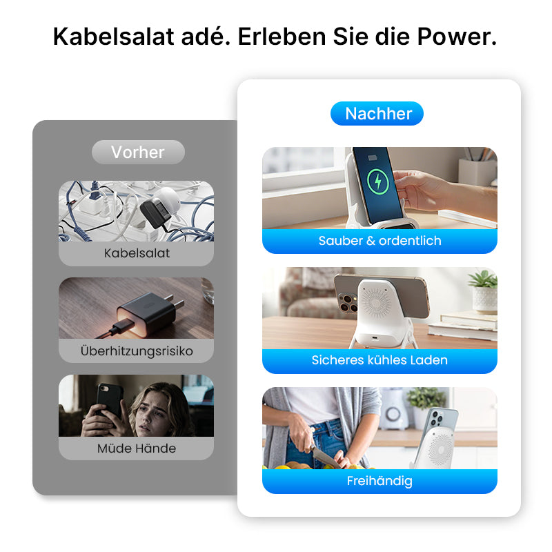🔥Heißer Verkauf 50 % Rabatt🎁 Multifunktionale kabellose Halterung mit Schnellladegerät für Smartphones