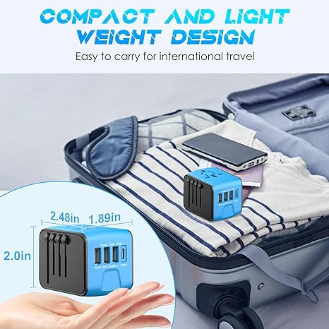 ✈️Internationaler Reise-Schnellladeanschluss 4USB-Port Anti-Single-Plug Smart Chip Global Universal Conversion Plug Travel Assistant🔋