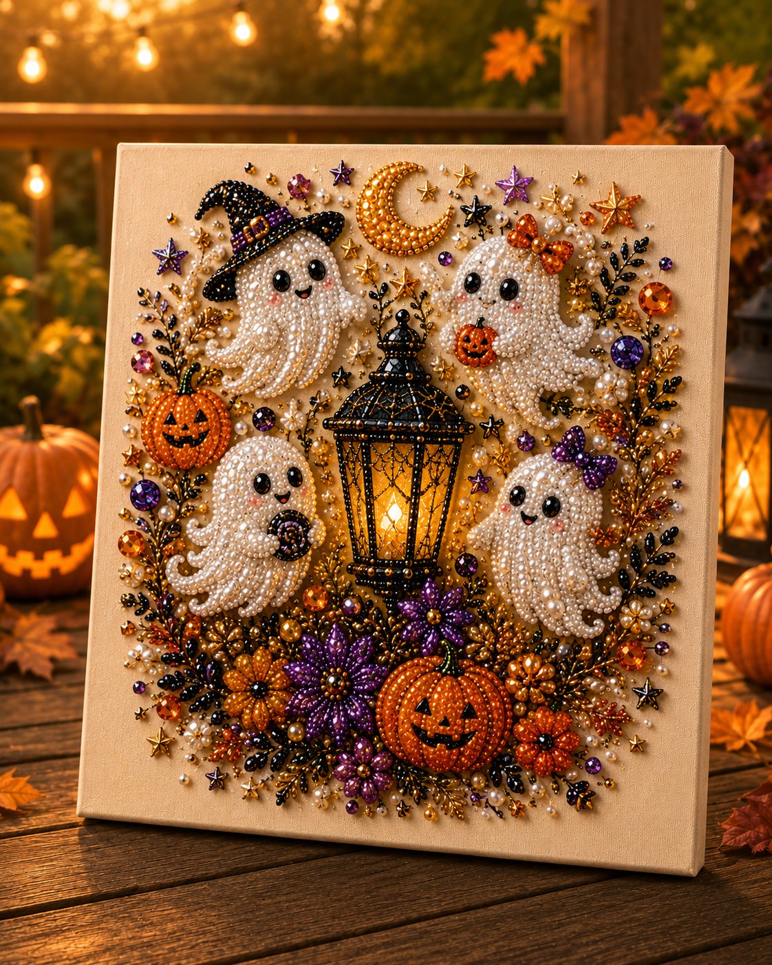 💥 Letzter Tag 50% RABATT👻✨50.000 VERKAUFT!🎃 Halloween Perlkunst DIY-Kit – Keine Malfähigkeiten erforderlich, einfach Perlen zuordnen und platzieren. Erstelle gruselig-süße Dekoration für ein gemütliches Herbst-Zuhause! 🧵🖼️