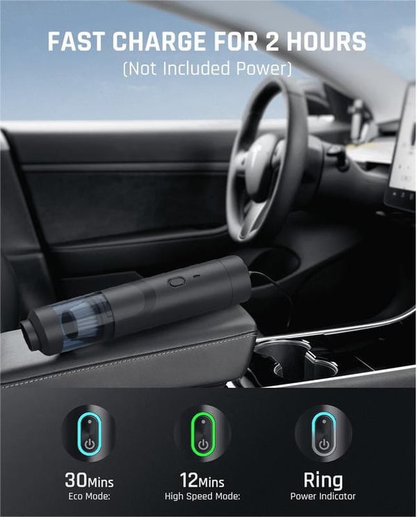 💥Aktion – 50% Rabatt💥Tragbarer kabelloser Autostaubsauger mit hoher Saugkraft