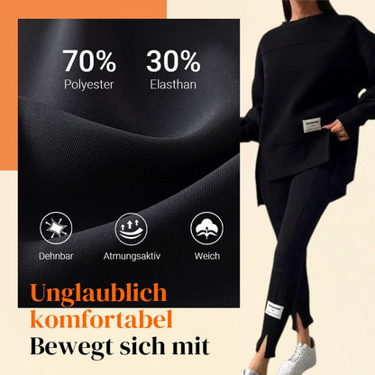 🔥Versandkostenfrei🧘‍♀️ Lässiges Sweatshirt-Leggings-Set – Ultraweiches Jersey, Moderne Passform & Perfekt für Alltag, Sport oder Entspannung 🏃‍♀️📦