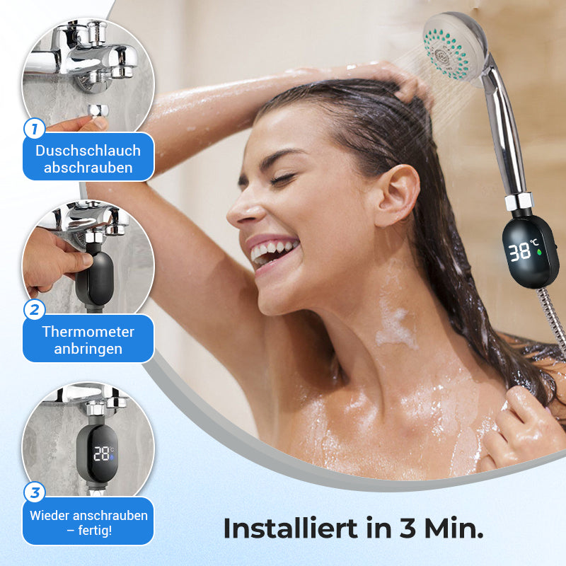 💧 Duschthermometer 🌡️ Schluss mit Raten - Sofortige Temperatur! 🚿