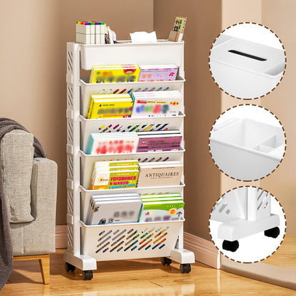 📚 50% RABATT! 🛒 Mobiles Bücherregal – 5/6 Ebenen & auf Rollen ✨