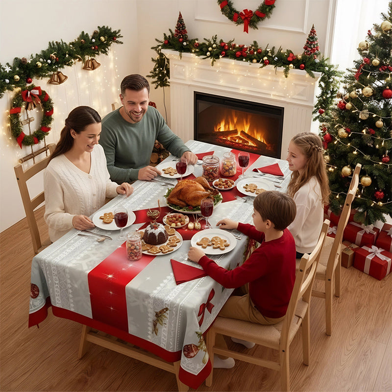 🔥Solange der Vorrat reicht 46 % Rabatt!🎉Stilvolle Tischdecke mit Weihnachtsmotiv